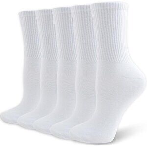 🆕 Women White Moisture Wicking Calf Socks Cotton Thin Soft Casual Sport Wear
